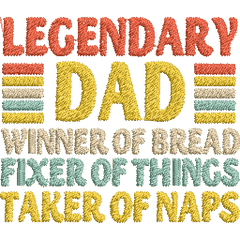 Legendary-Dad - Father Embroidery Design - FineryEmbroidery