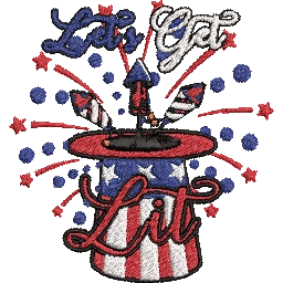 Lets-Get-Lit - Embroidery Design - FineryEmbroidery