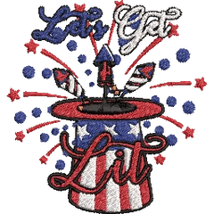 Lets-Get-Lit - Embroidery Design - FineryEmbroidery