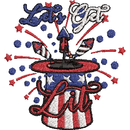 Lets-Get-Lit - Embroidery Design - FineryEmbroidery