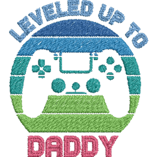 Leveled-Up-to-Daddy-Gamer - Father Embroidery Design - FineryEmbroidery