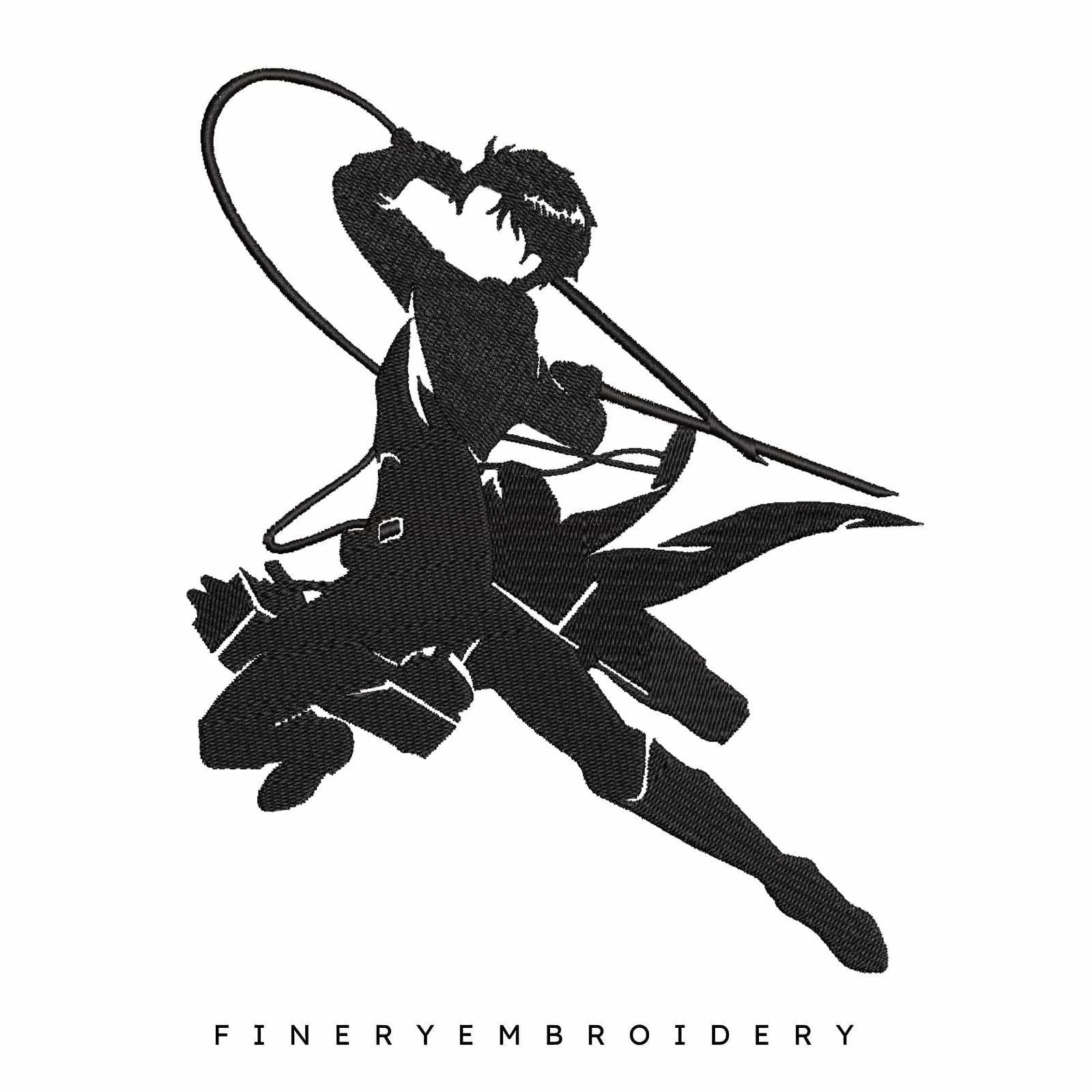 Levi Ackerman Black - Attack on Titan - Animé  - Embroidery Design - FineryEmbroidery