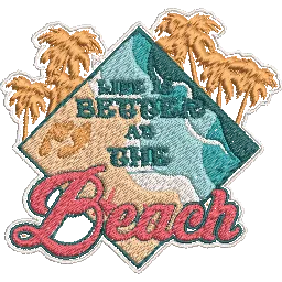 Life-is-Better -Vacation - Embroidery Design FineryEmbroidery