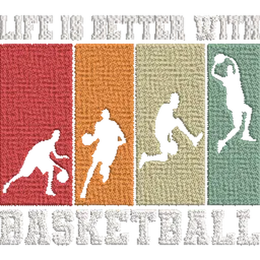 Life-is-Better-with-Basketball- Basket Embroidery Design - FineryEmbroidery