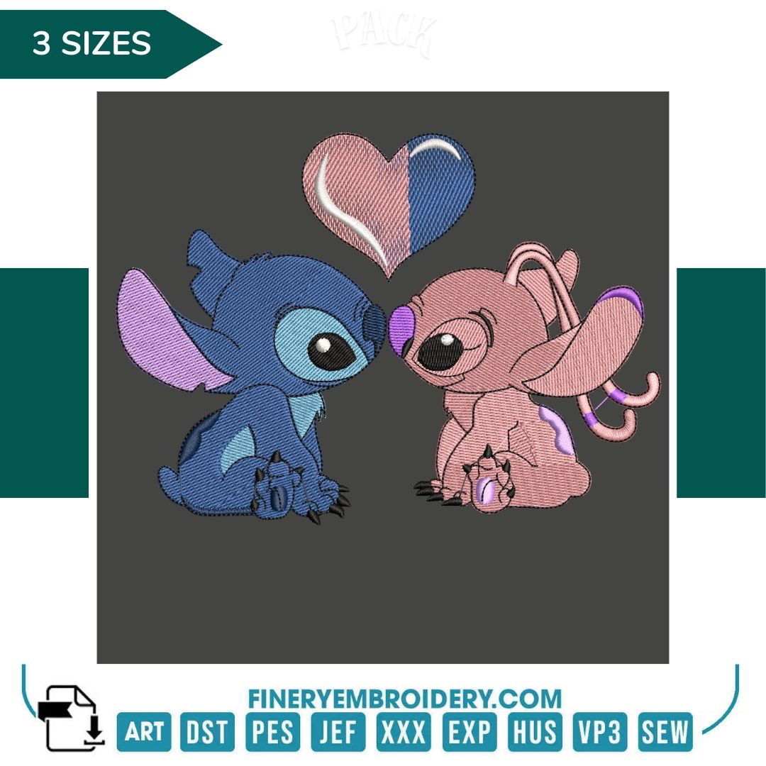 Lilo and Stitch Love Embroidery Design – FineryEmbroidery - FineryEmbroidery