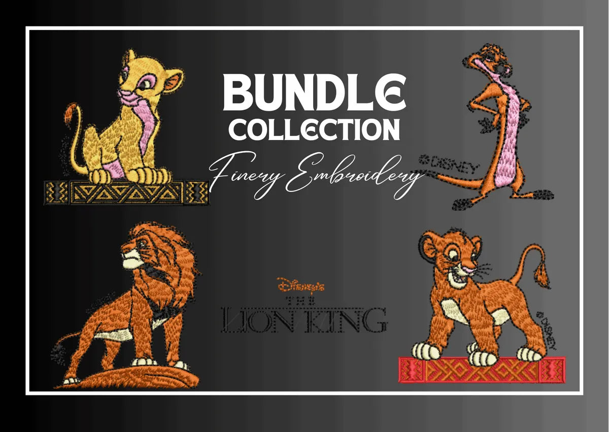 Lion King - Pack of 10 Designs - Embroidery Design FineryEmbroidery