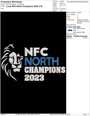 NFC North Champions 2023 Embroidery Design – Detroit Lions Pride