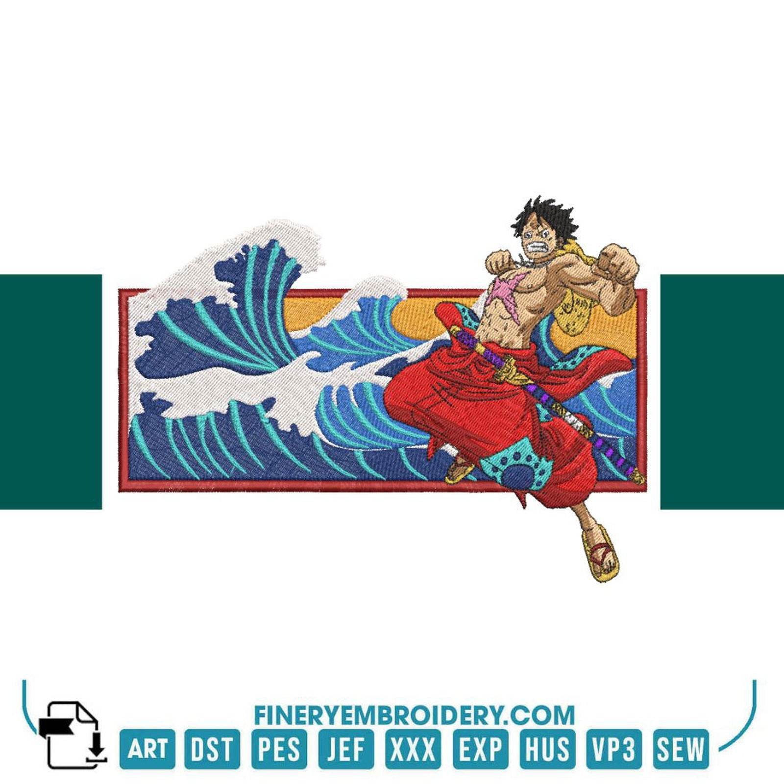 Luffy Gear One Piece - Anime - Embroidery Design - FineryEmbroidery