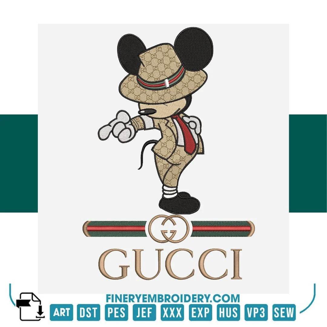Luxury Mickey Mouse 2 Embroidery Design – Gucci-Inspired | FineryEmbroidery