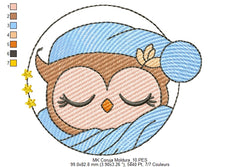 Free Sleepy Owl Woodland Embroidery Design