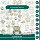 Mega Animal Safari Embroidery Design Pack – 50 Exclusive Designs