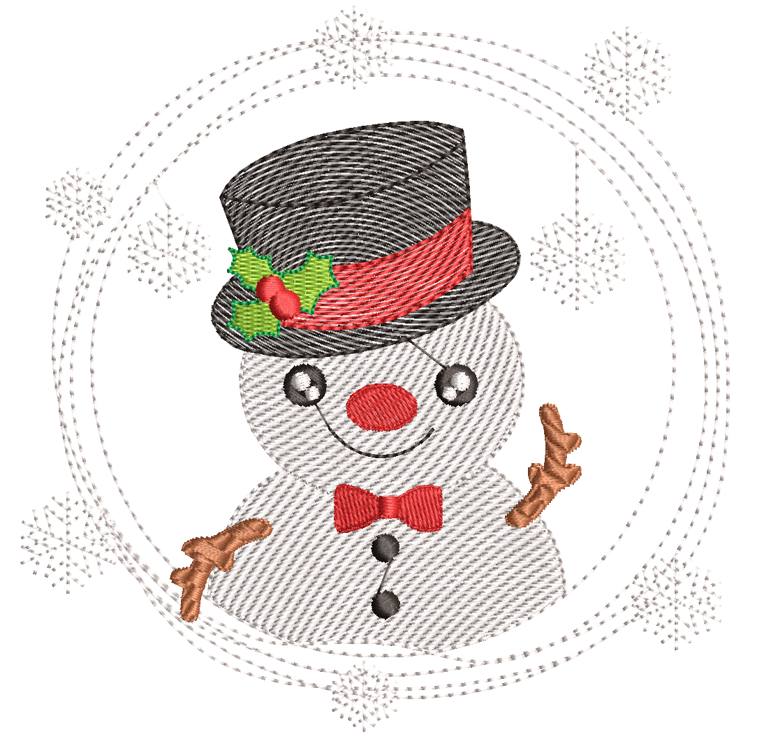 Christmas Snowman: Embroidery Design