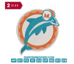 Miami Dolphins 3 : Embroidery Design - FineryEmbroidery