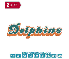 Miami Dolphins 8 : Embroidery Design - FineryEmbroidery