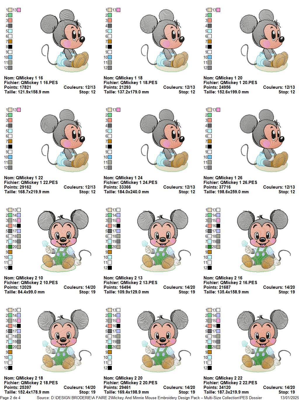 Mickey & Minnie Mouse Embroidery Design Pack – Multi-Size Collection - FineryEmbroidery
