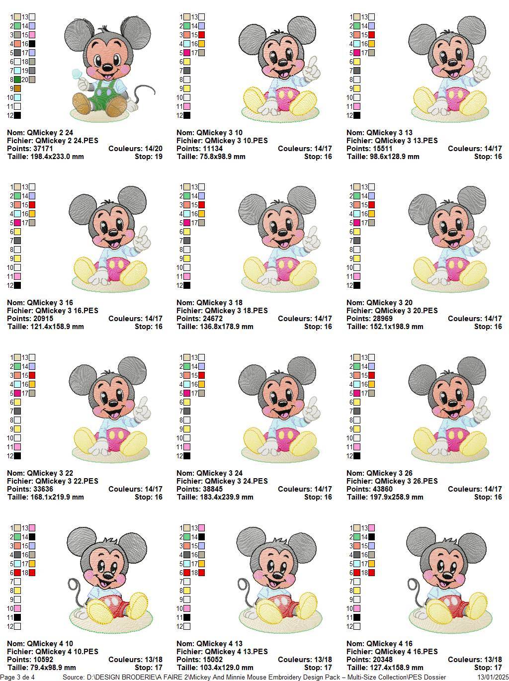 Mickey & Minnie Mouse Embroidery Design Pack – Multi-Size Collection - FineryEmbroidery