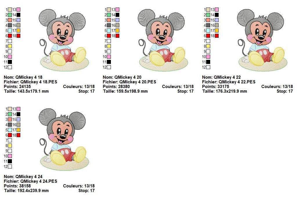 Mickey & Minnie Mouse Embroidery Design Pack – Multi-Size Collection - FineryEmbroidery