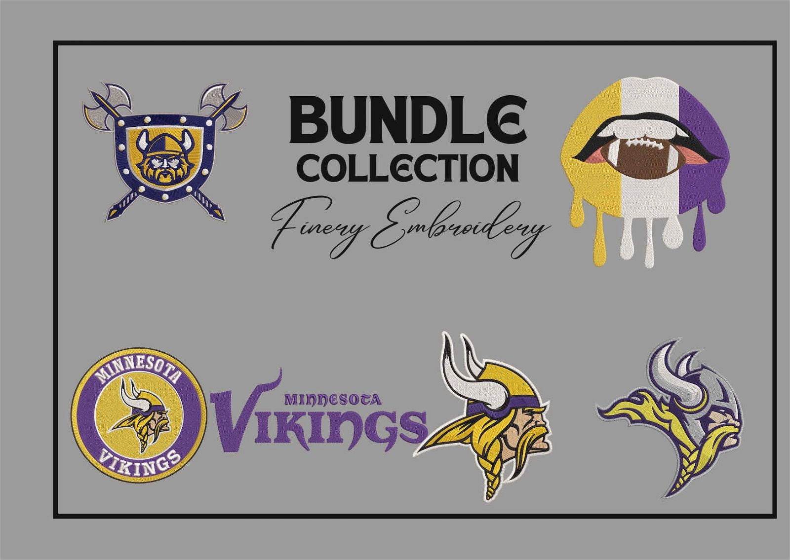 Minnesota Vikings - Pack of 6 Designs - Embroidery Design - FineryEmbroidery