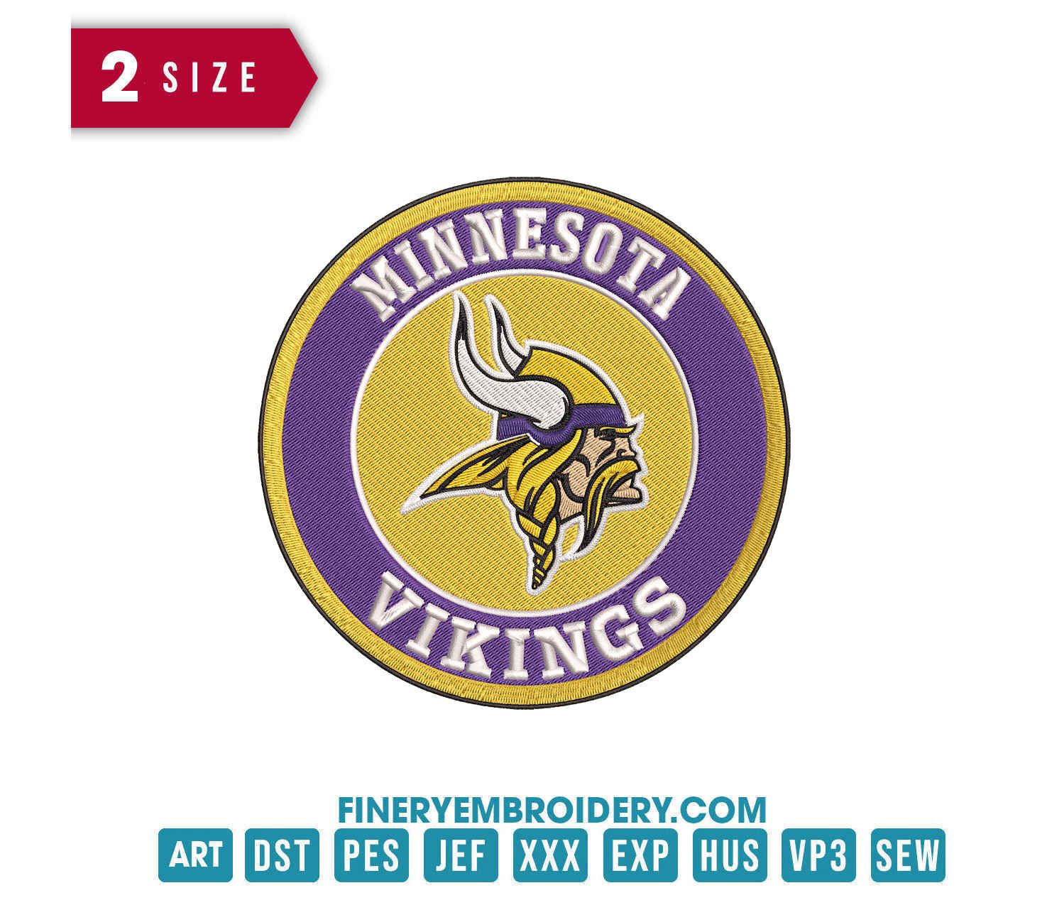 Minnesota Vikings 3 : Embroidery Design - FineryEmbroidery