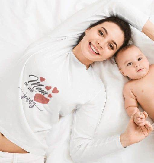 Mom Est . Custom Design with year and first name(s) - FineryEmbroidery