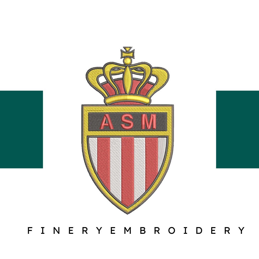 Monaco Football Team: Embroidery Design - FineryEmbroidery