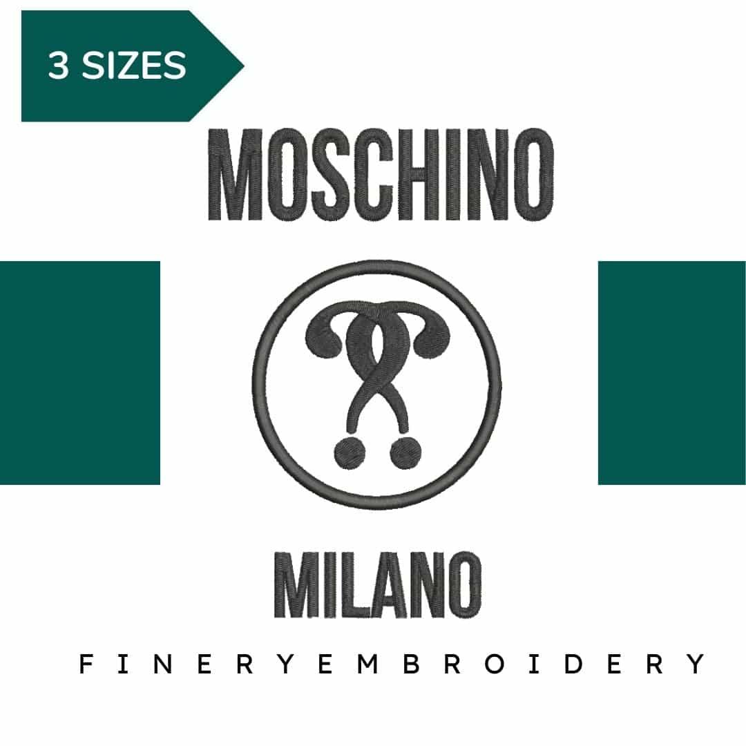 Moschino Milano Iconic Brand Embroidery Motif- Embroidery Design - FineryEmbroidery
