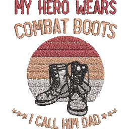 My-Hero-Dad-Wears-Combat - Father Embroidery Design - FineryEmbroidery