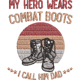 My-Hero-Dad-Wears-Combat - Father Embroidery Design - FineryEmbroidery