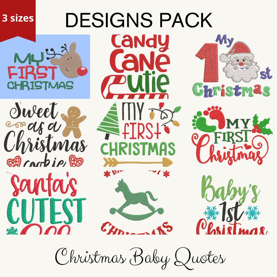 My first Christmas  - Designs pack : Embroidery Design - FineryEmbroidery