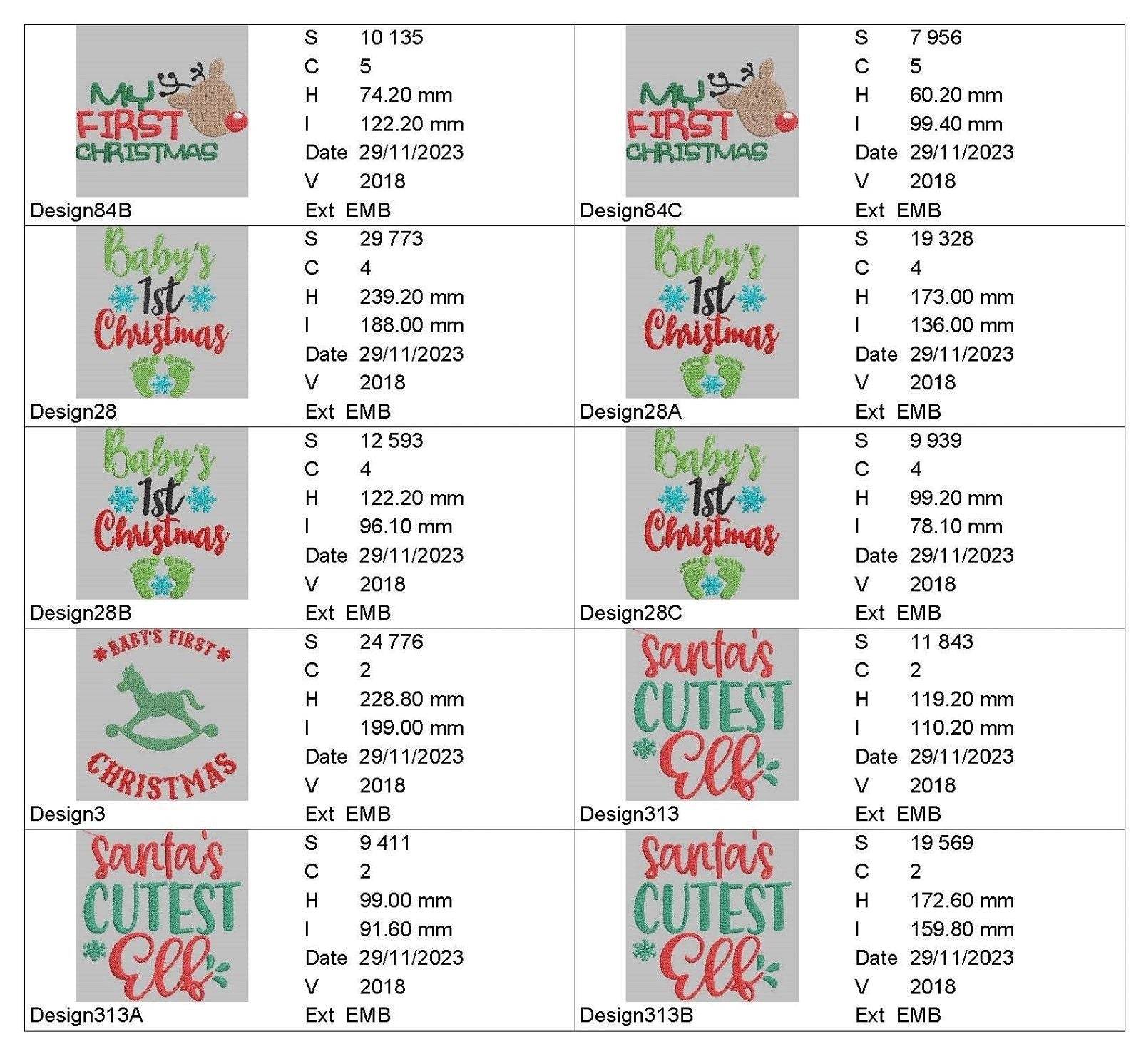 My first Christmas  - Designs pack : Embroidery Design - FineryEmbroidery