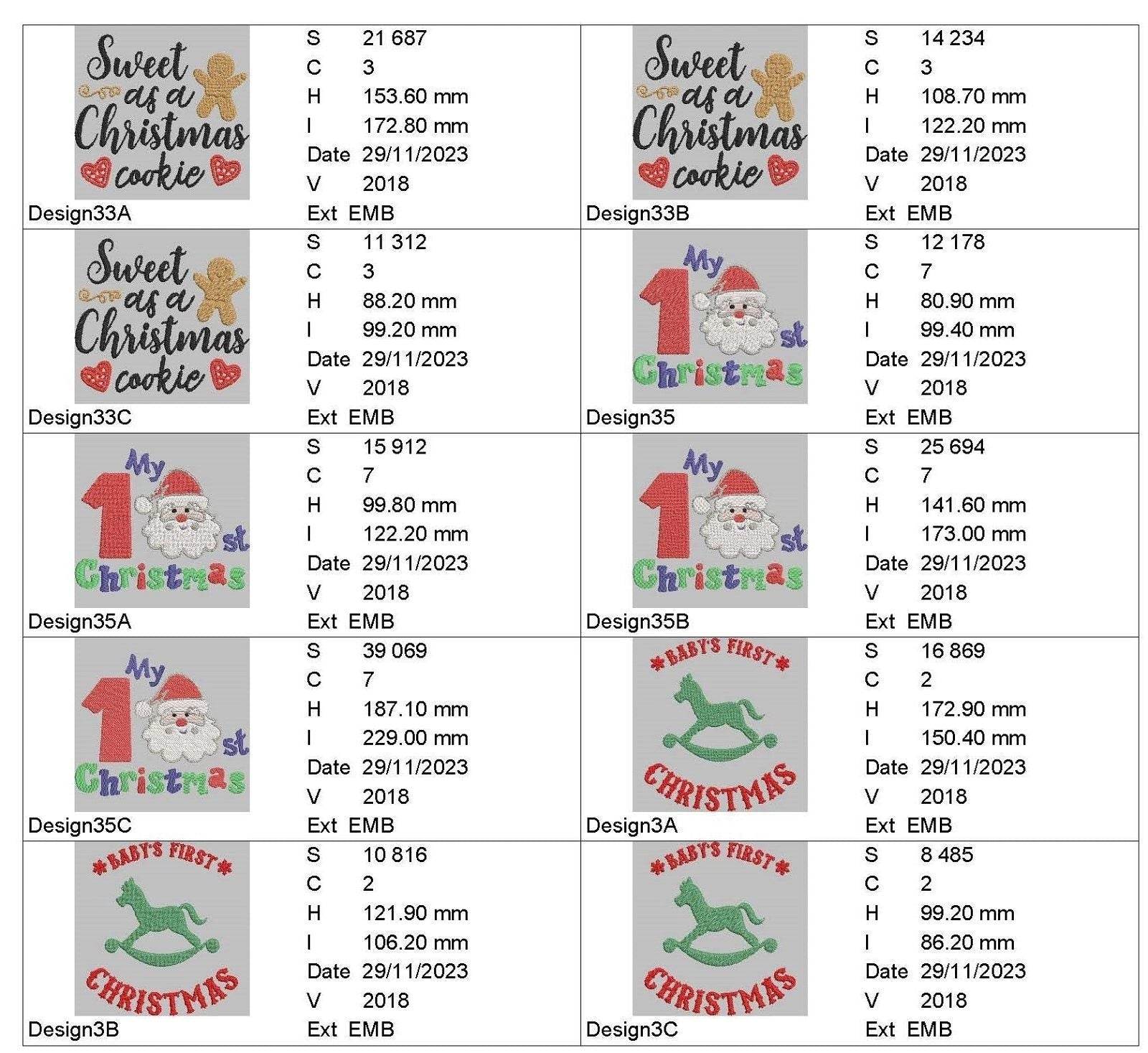 My first Christmas  - Designs pack : Embroidery Design - FineryEmbroidery