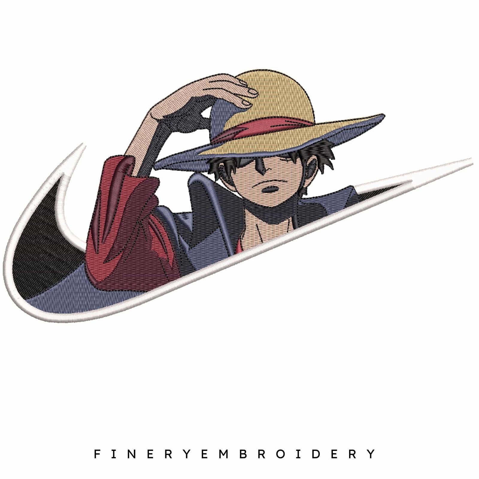 NIKE | Monkey D. Luffy | One Piece - Animé  - Embroidery Design - FineryEmbroidery