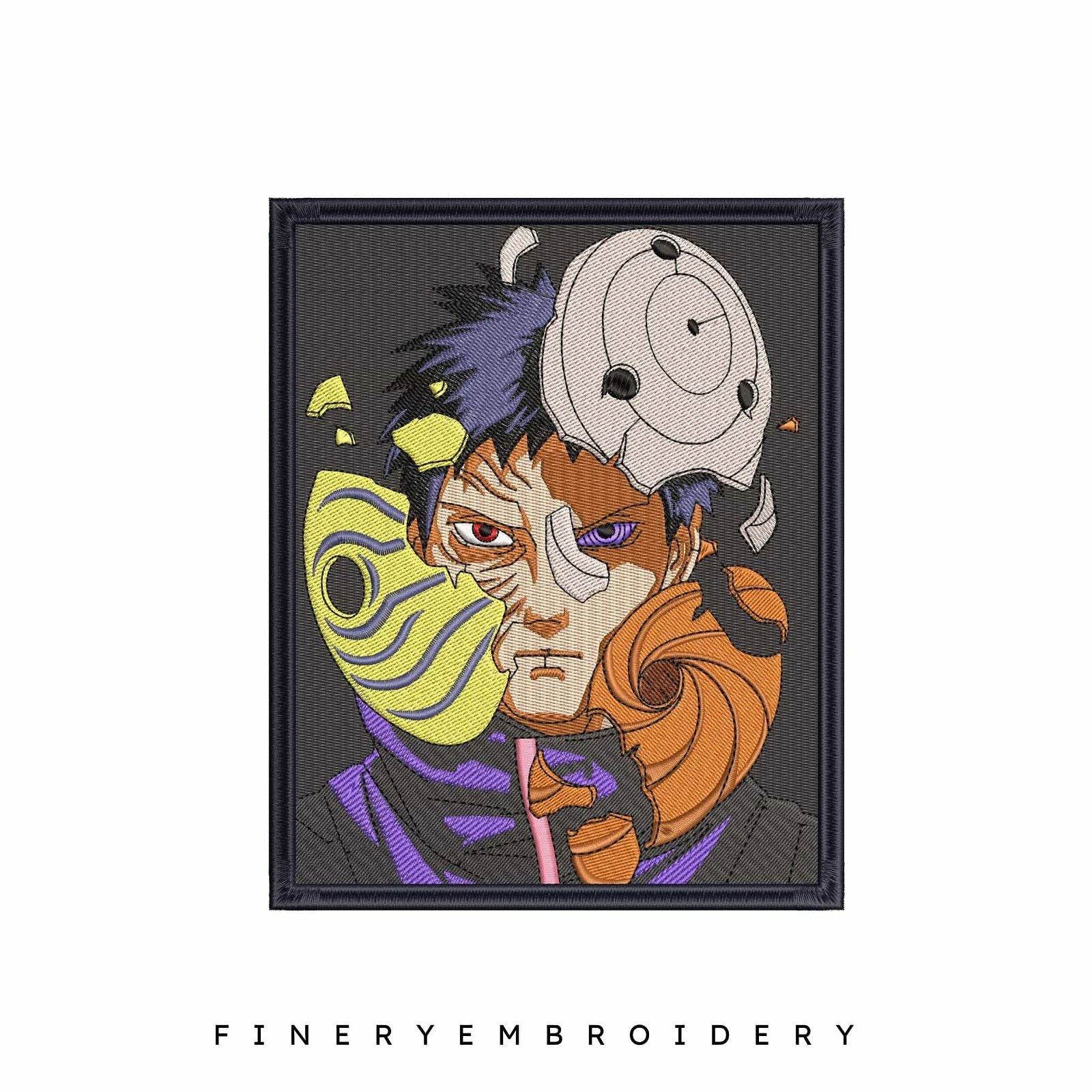 Naruto character Obito Uchiha mask - Embroidery Designs - FineryEmbroidery