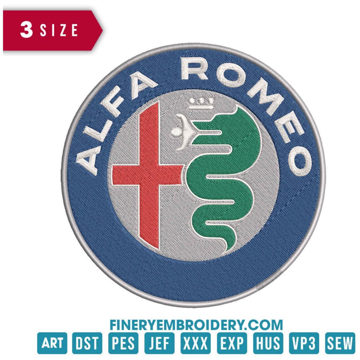 New Alpha Romeo Logo Embroidery Design - FineryEmbroidery