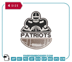 New England Patriots Team Player : Embroidery Design - FineryEmbroidery