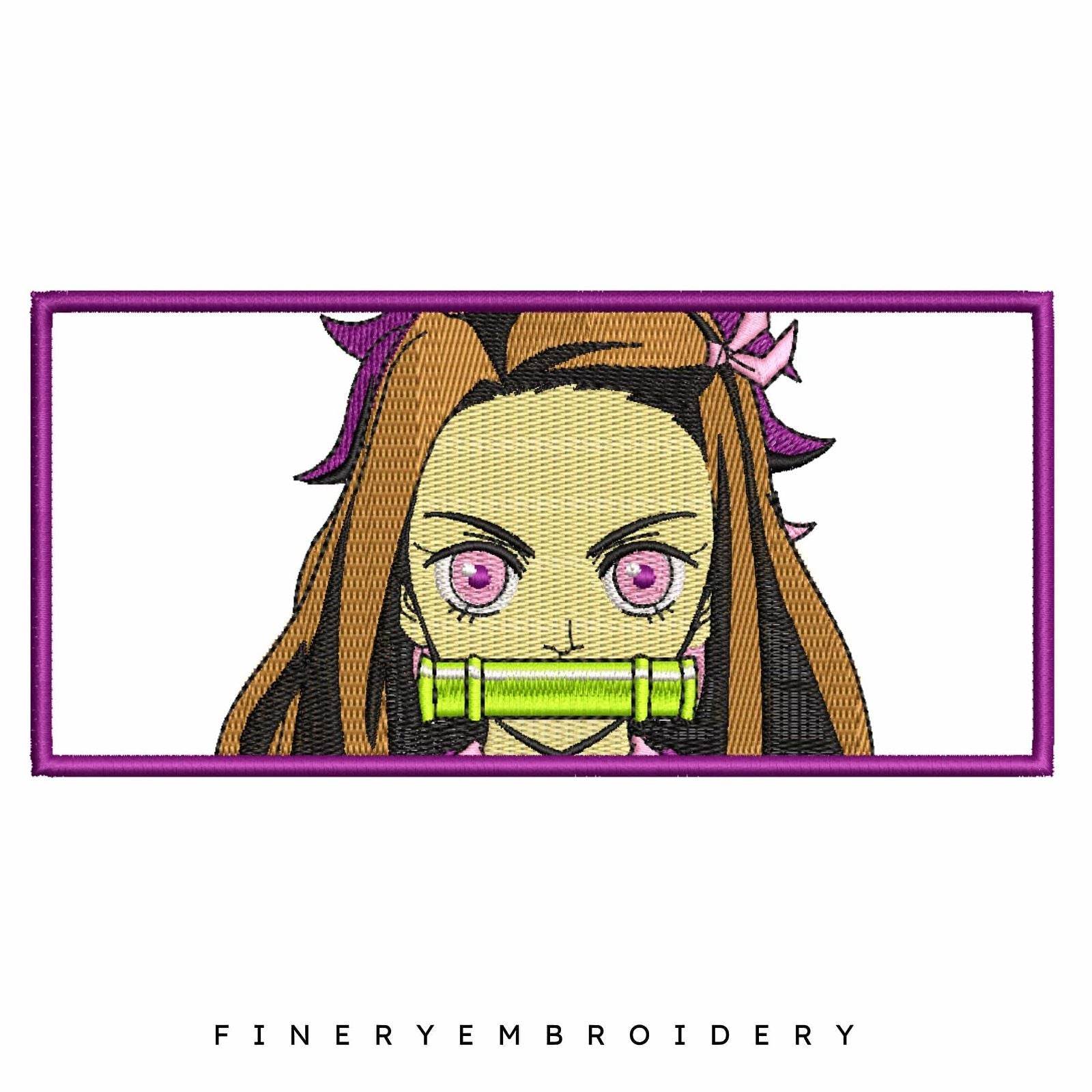 Nezuko Kamado Wide Demon Slayer - Animé  - Embroidery Design - FineryEmbroidery