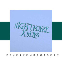 NightMare Xmas Embroidery alphabet Font Set