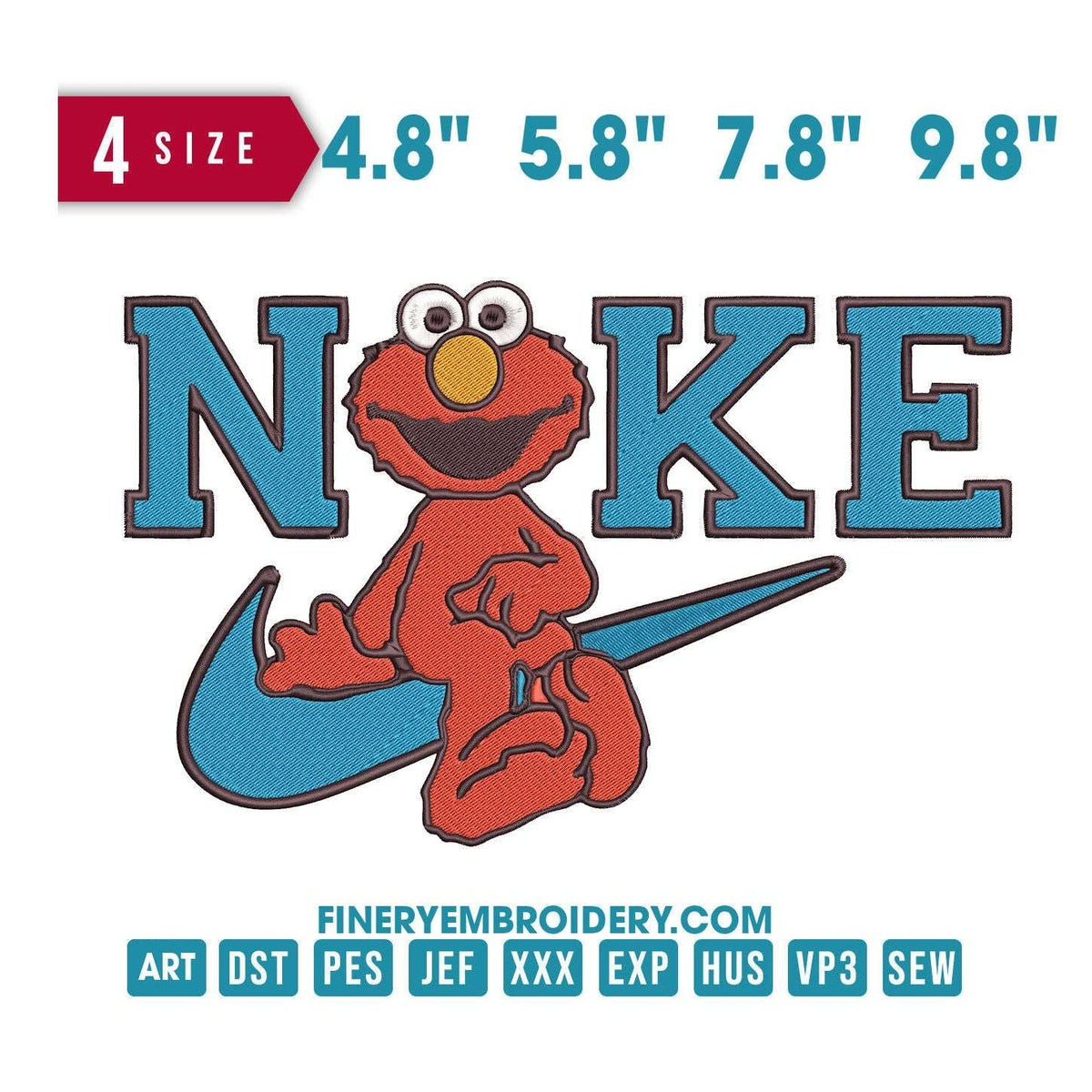 Nike Elmo 3 - Embroidery Design FineryEmbroidery