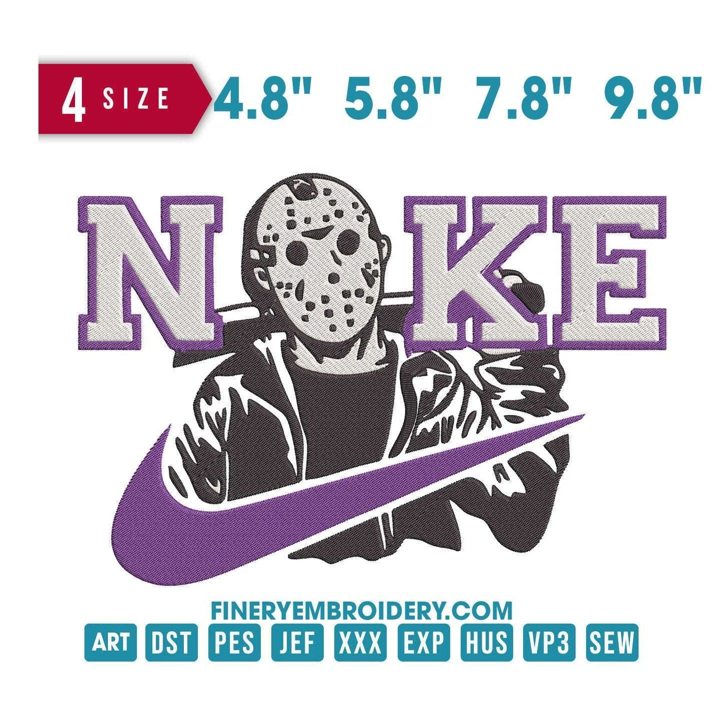 Nike Jason Voorhees - Embroidery Design FineryEmbroidery