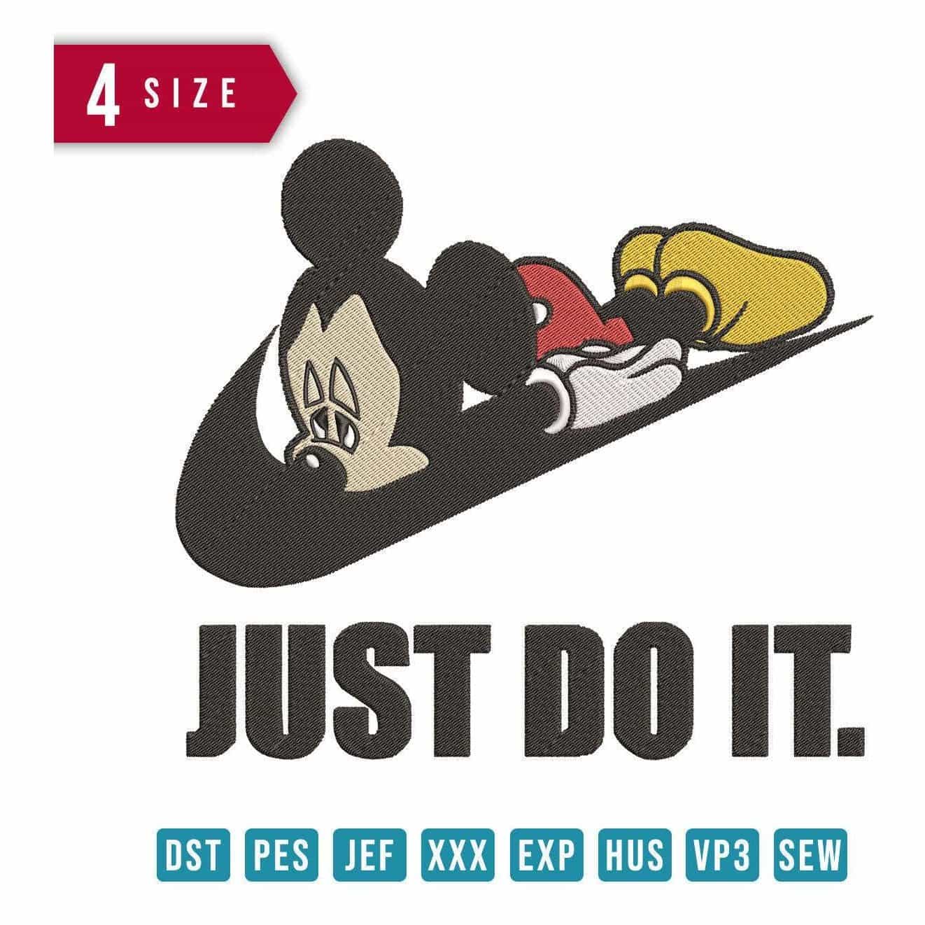 Nike Just Do It - Mickey - Anime - Embroidery Design FineryEmbroidery