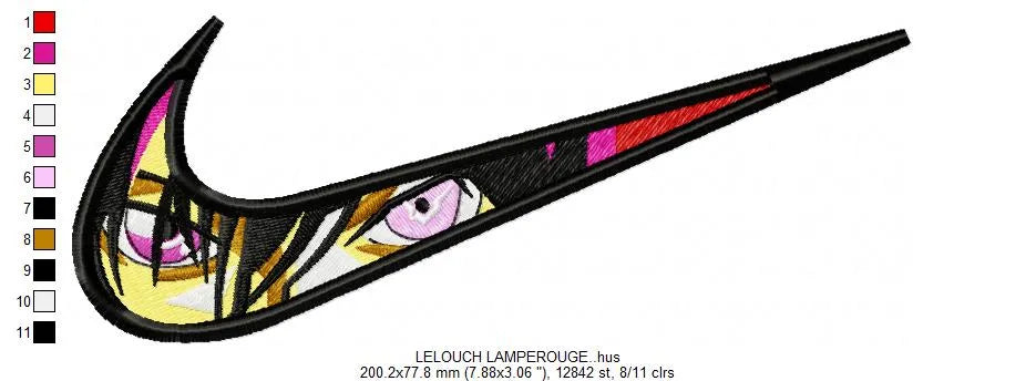 Nike LELOUCH LAMPEROUGE Embroidery Design FineryEmbroidery