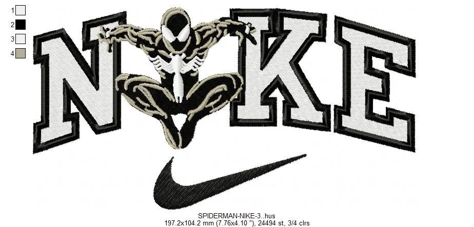 Nike Spiderman 3 Embroidery Design FineryEmbroidery