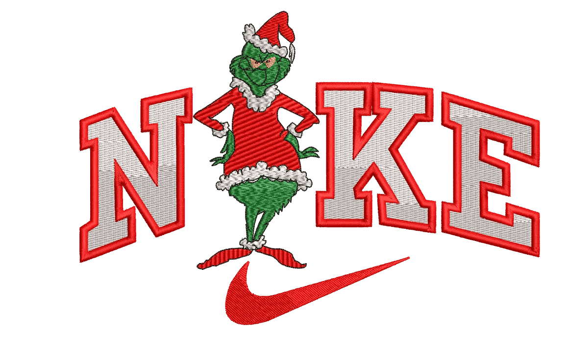Nike Swoosh Grinch Embroidery Design FineryEmbroidery