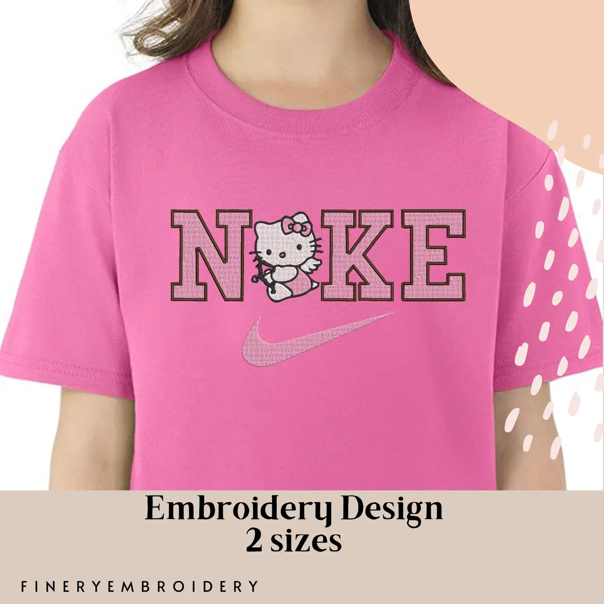 Nike and Hello Kitty 2- Embroidery Design FineryEmbroidery