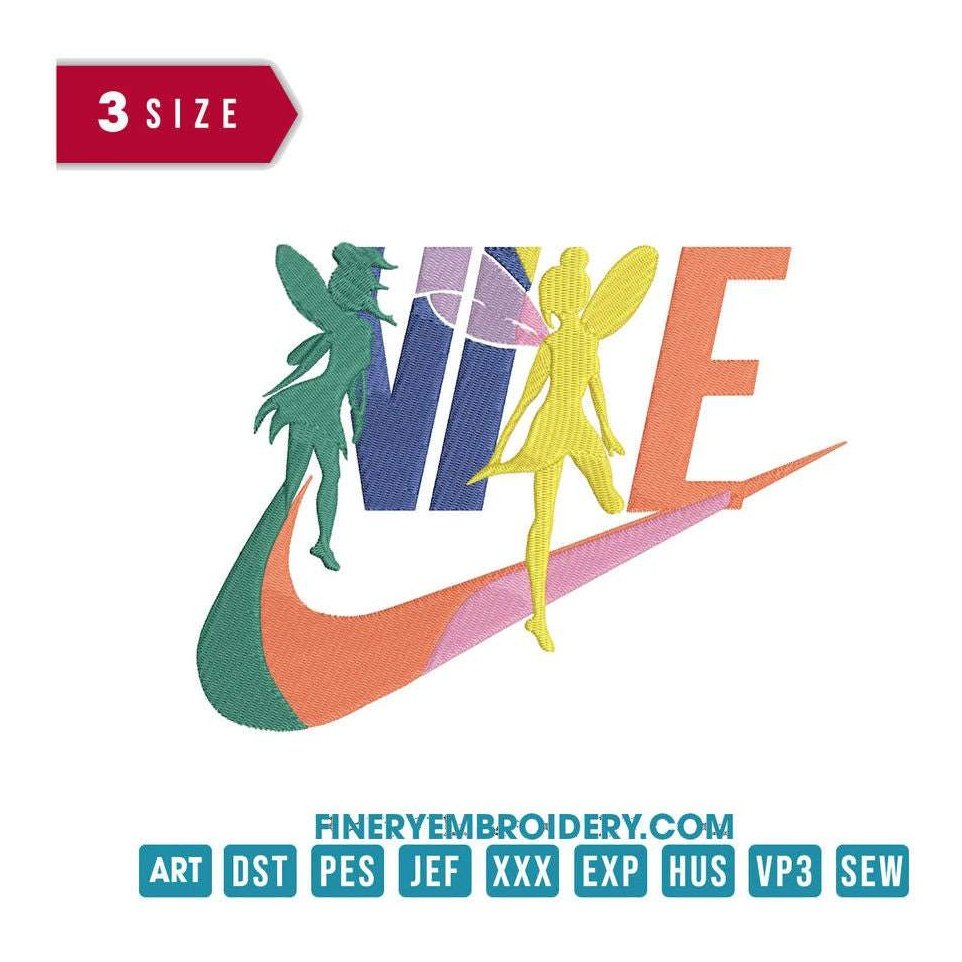 Nike logo in the enchanted world: Embroidery Design FineryEmbroidery