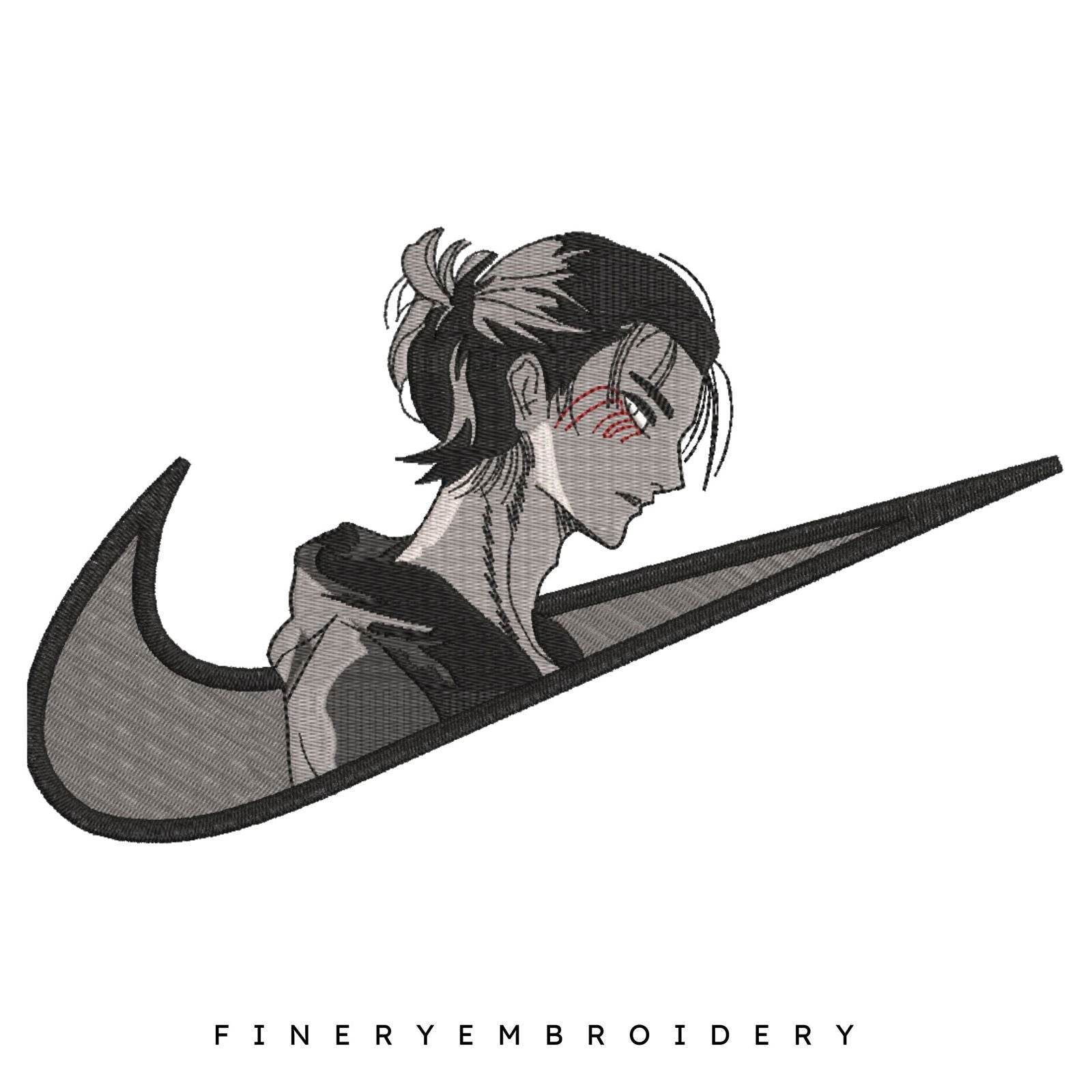 Nike Attack of Titan EREN JAEGER - - Embroidery Design - FineryEmbroidery