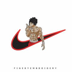 Nike Baki Swoosh- Anime - Embroidery Design - FineryEmbroidery