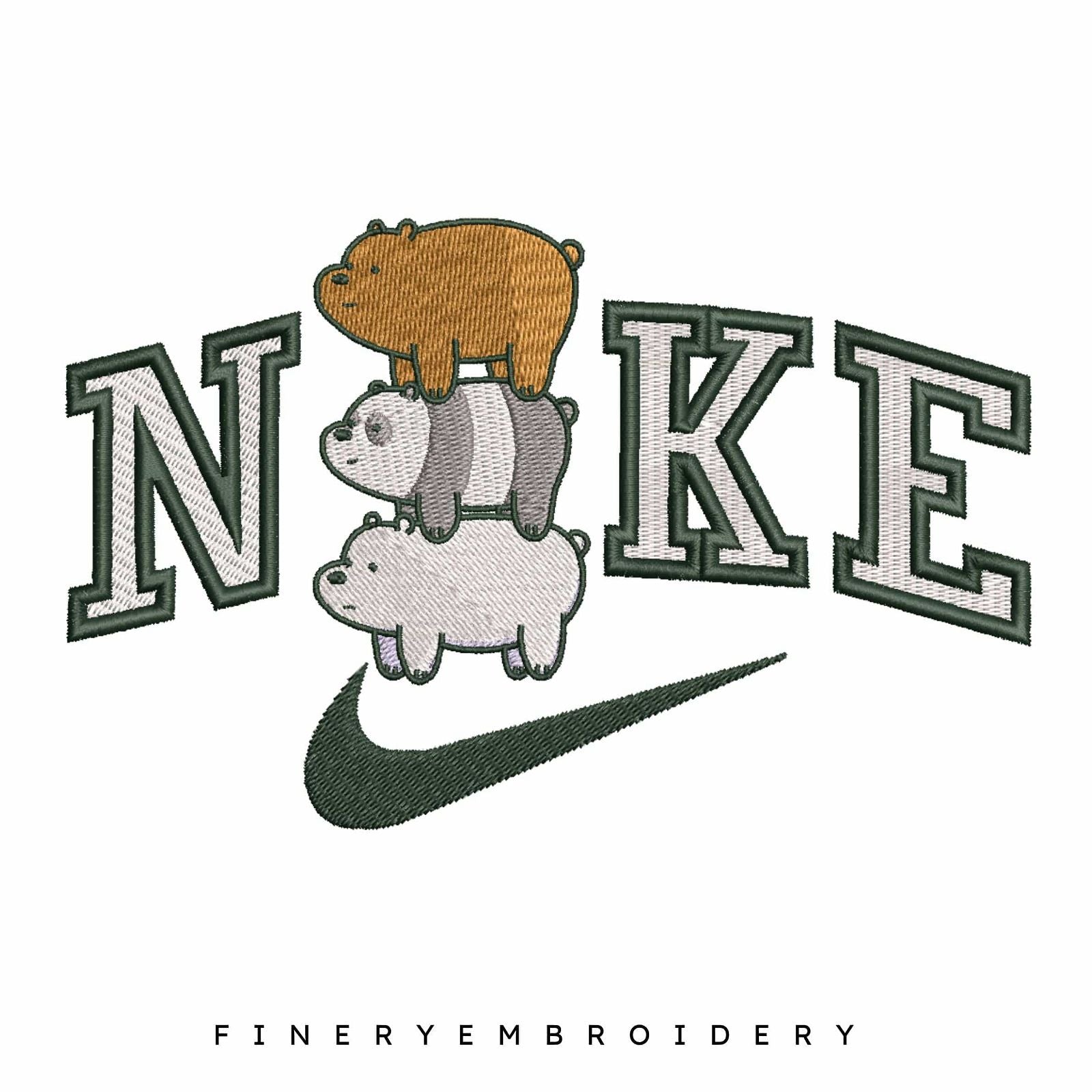 Nike Barebear - Embroidery Design - FineryEmbroidery