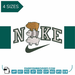 Nike Barebear - Embroidery Design - FineryEmbroidery