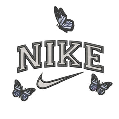 Nike Blue Butterflies - Embroidery Design - FineryEmbroidery